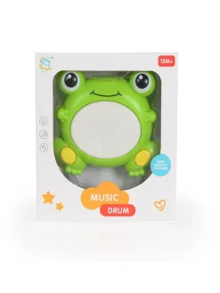 Musikspielzeug Trommelfrosch in grün