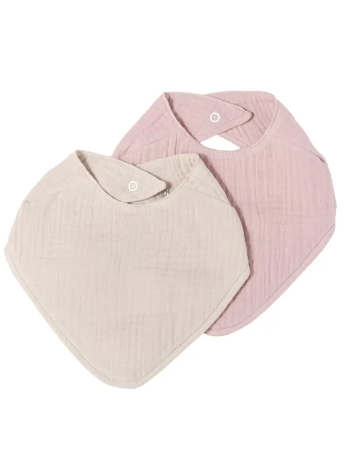 Musselin Lätzchen-Set Altrosa & Beige