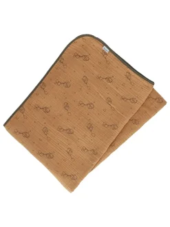 Musselin-Decke in Hellbraun - (L)120 x (B)120 cm