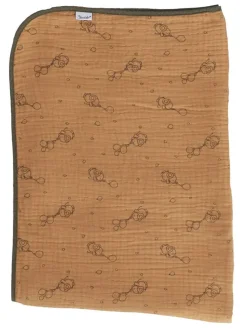 Musselin-Decke in Hellbraun - (L)120 x (B)120 cm