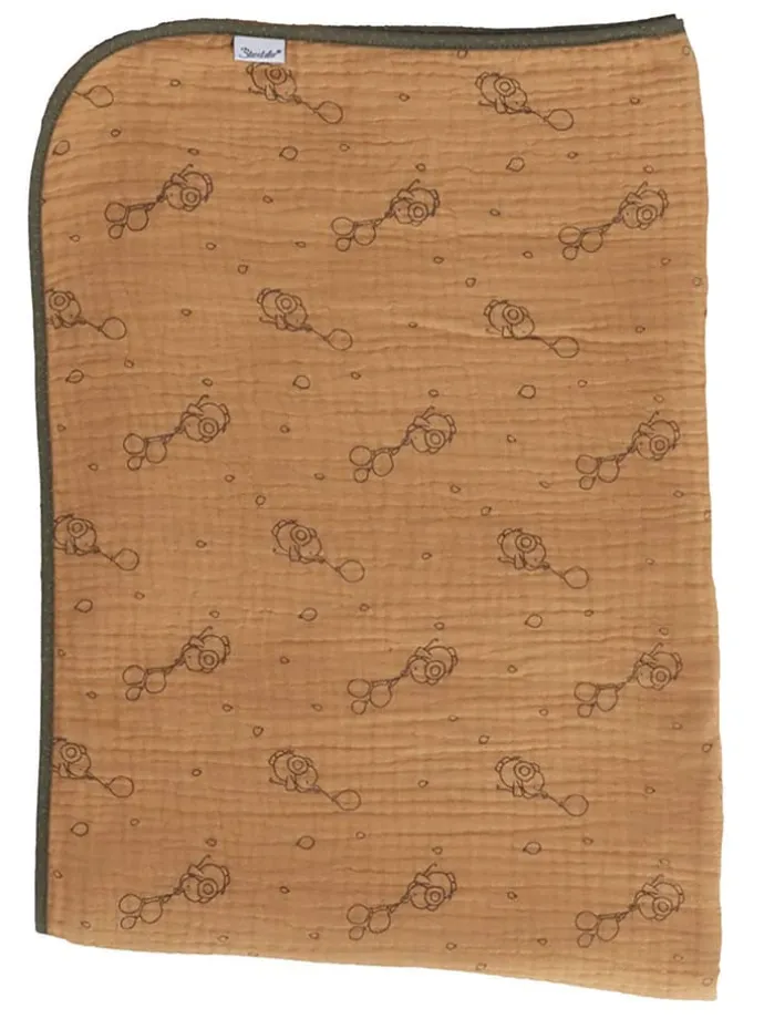 Musselin-Decke in Hellbraun - (L)120 x (B)120 cm