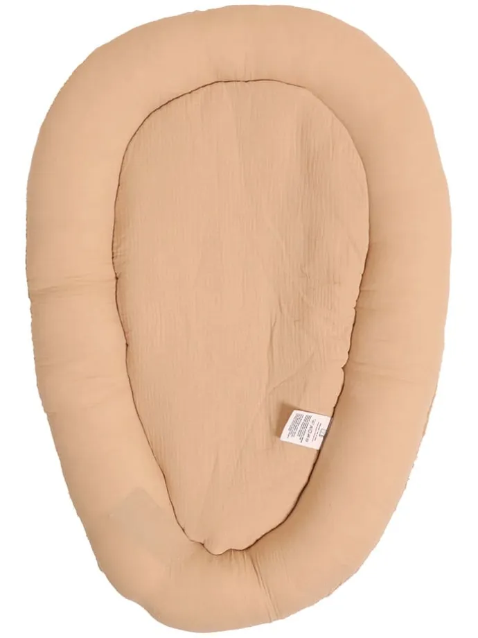Musselin-Kuschelnest in Hellbraun - (L)80 x (B)40 cm