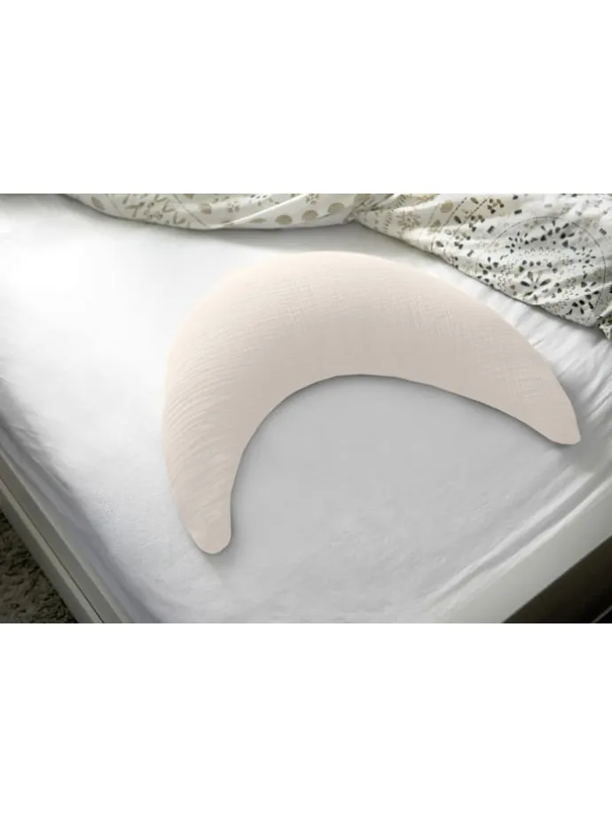 Musselinmond Stillkissen Sandbeige