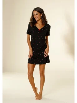 Nachthemd in schwarz-black