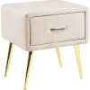 Nachttisch FLAYAT in Beige/Gold/Roségold - (W) 46 x (H) 49 x (L) 38 cm