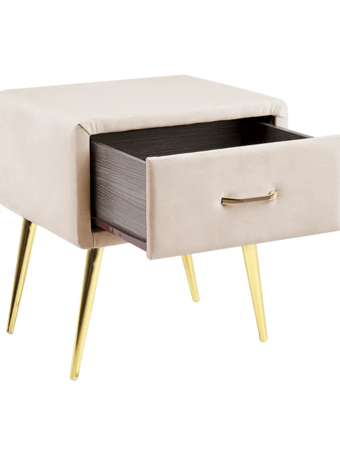 Nachttisch FLAYAT in Beige/Gold/Roségold - (W) 46 x (H) 49 x (L) 38 cm