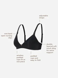 Nahtloser Still-Bh Wireless Micro Nursing Bra in Black