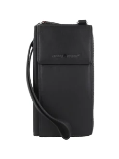 Nappa Handytasche RFID Leder 8 cm in schwarz