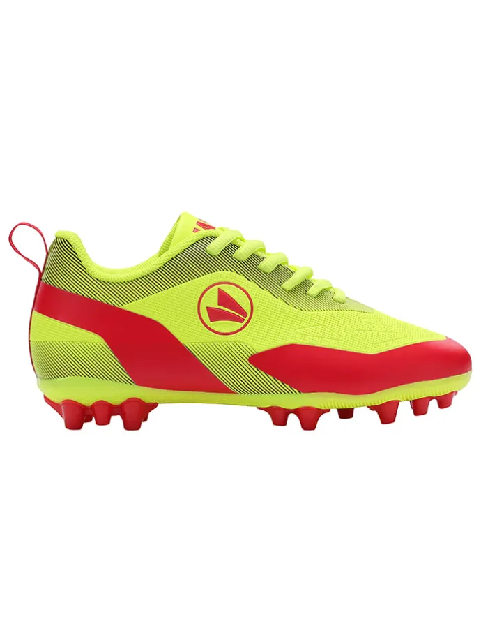 Natur- und Kunstrasen-Fußballschuhe "Twist" in Gelb/ Rot