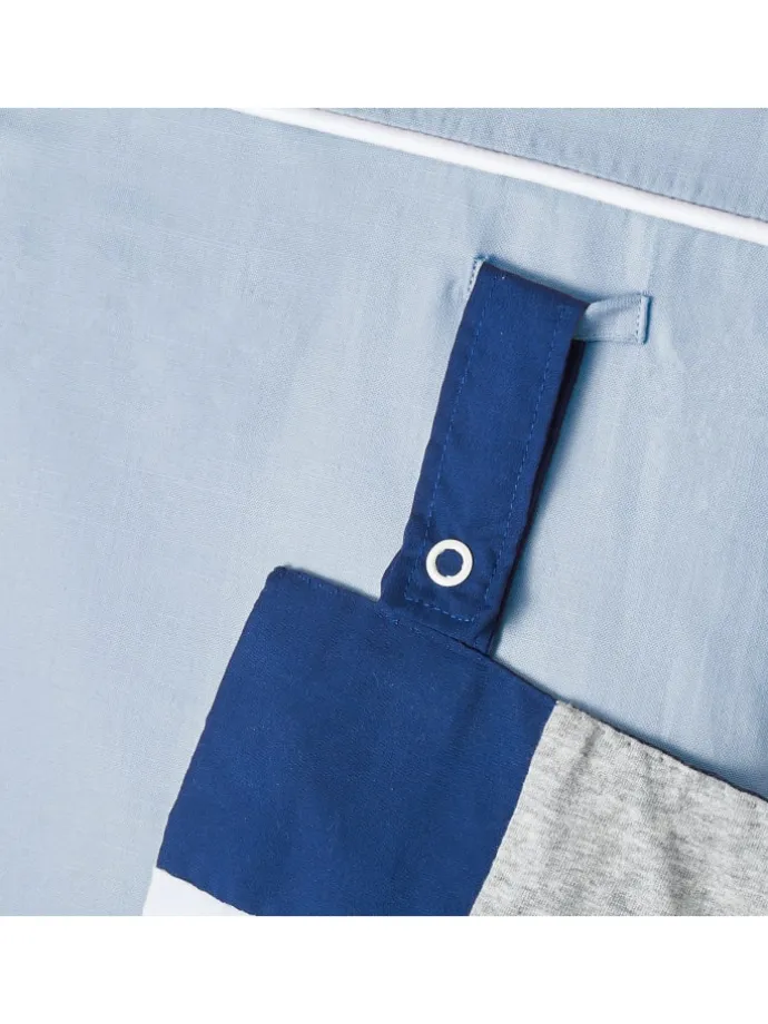Nestchen in Blau Grau (L) 180 cm, (B) 35 cm