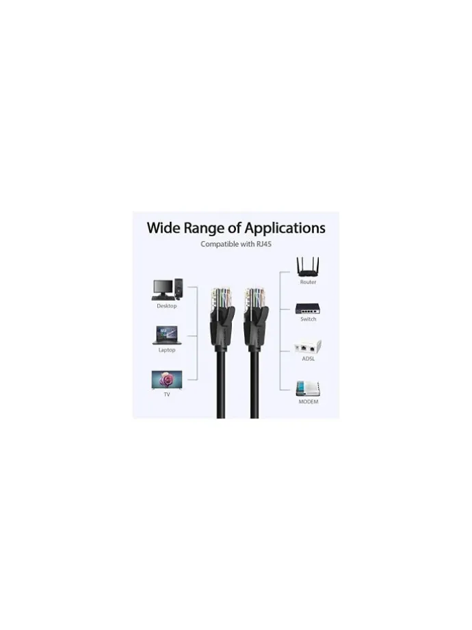 Netzwerkkabel RJ45 LAN-Kabel , UTP, Cat.6a 10m Schwarz
