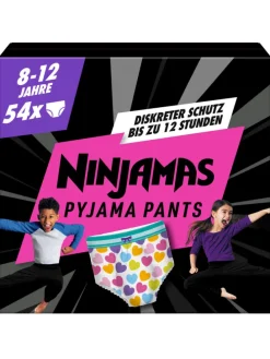 Ninjamas Pyjama Pants Herzen, 54 absorbierende Nachthöschen, 8 Jahre, 27kg-43kg
