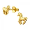 Ohrringe, Ohrstecker PFERD in Gold aus 925 Sterling Silber, 2-tlg.