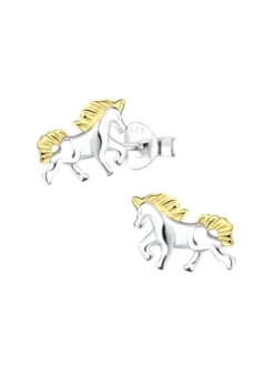 Ohrringe, Ohrstecker PFERD in 925 Sterling Silber, 2-tlg.