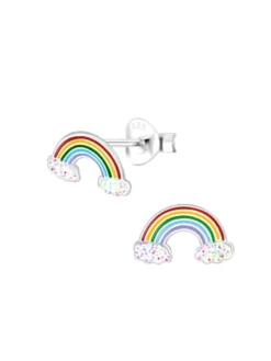 Ohrringe, Ohrstecker REGENBOGEN in 925 Sterling Silber, 2-tlg.