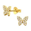 Ohrringe, Ohrstecker SCHMETTERLING in Gold Zirkonia 925 Sterling Silber, 2-tlg.