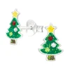 Ohrringe, Ohrstecker WEIHNACHTSBAUM Kristall in 925 Sterling Silber, 2-tlg.