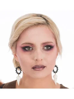 Ohrringe "Raven Head" in Schwarz/ Weiß