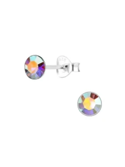 Ohrstecker CRYSTAL 5 mm I ab in 925 Sterling Silber, 2-tlg.