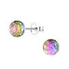 Ohrstecker DISCOKUGEL bunt in 925 Sterling Silber, 2-tlg.
