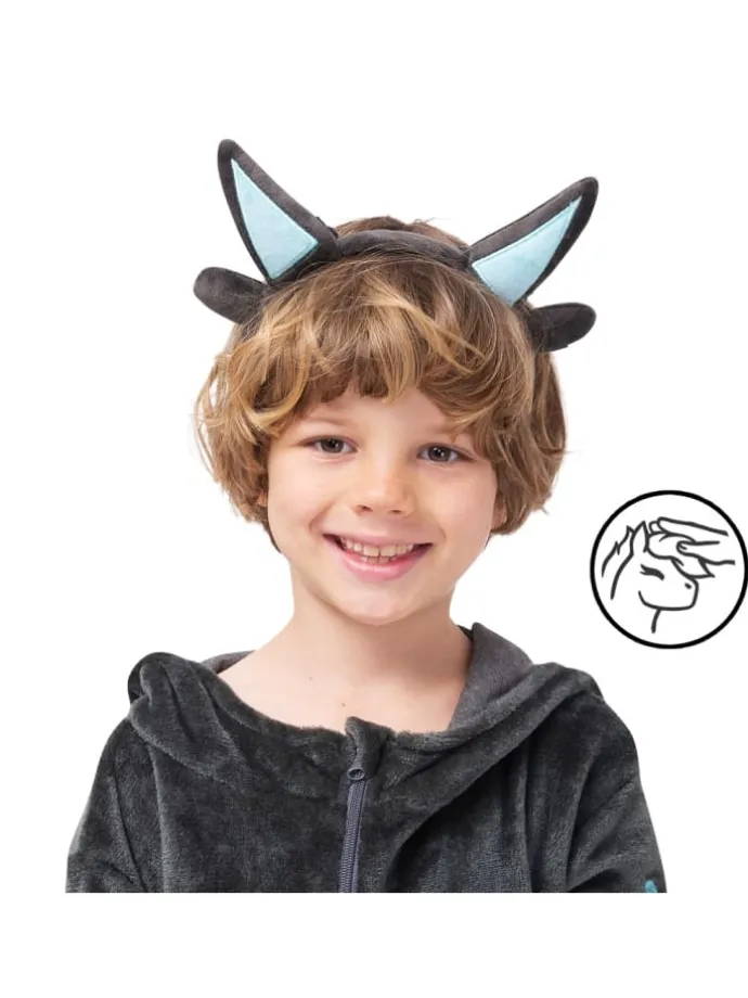 Onesie Kostüm in Anthrazit/türkis