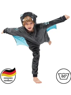 Onesie Kostüm in Anthrazit/türkis