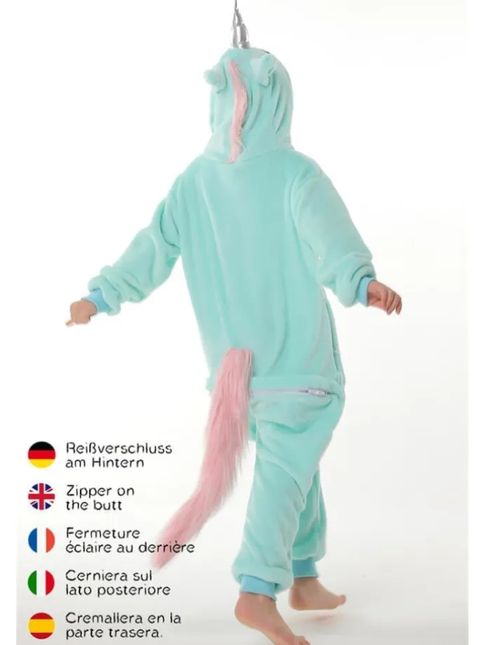 Onesie Kostüm in Türkis