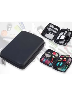 Organizer-Etui in Schwarz - (B)22 x (H)16 x (T)5 cm