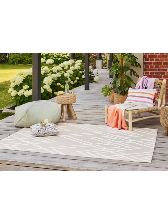 Outdoorteppich Rave in beige, weiss