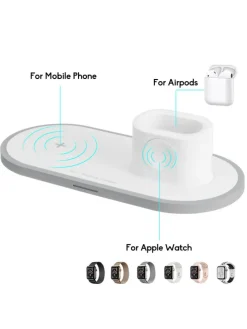 2Pace® 3 in 1 QI Charger 10W Ladegerät Ladestation für Apple Watch iPhone 12