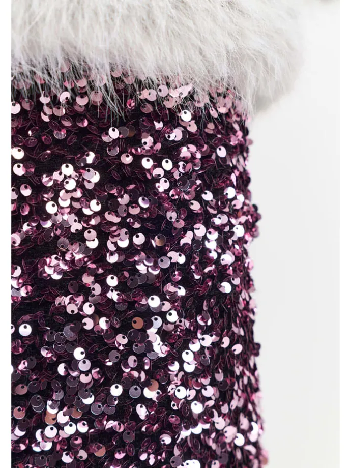 Paillettenrock in Pink/ Schwarz