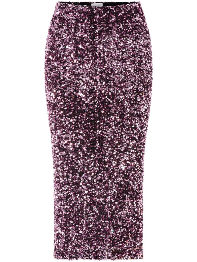 Paillettenrock in Pink/ Schwarz