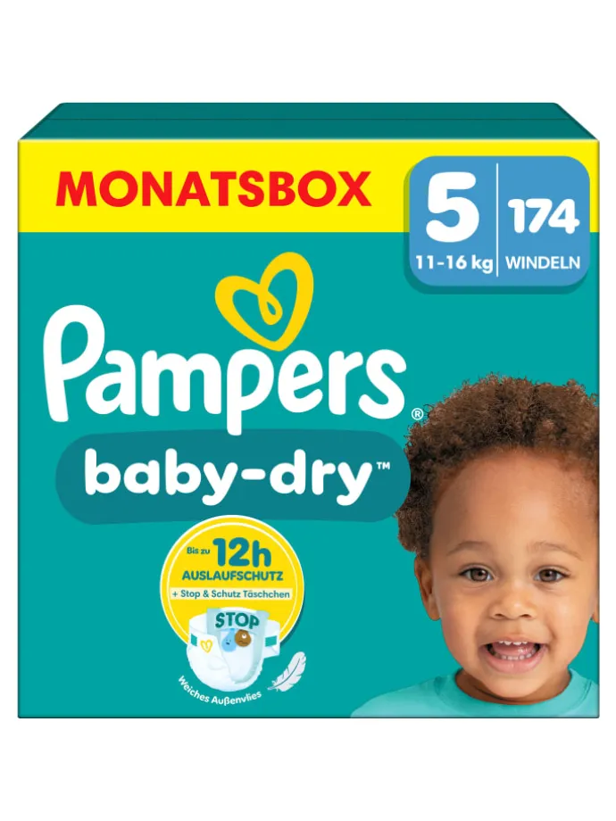 Pampers Baby-Dry Größe 5, 174 Windeln, 11kg-16kg