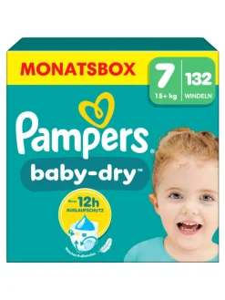 Pampers Baby-Dry Größe 7, 132 Windeln, 15kg+