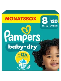 Pampers Baby-Dry Größe 8, 120 Windeln, 17kg+