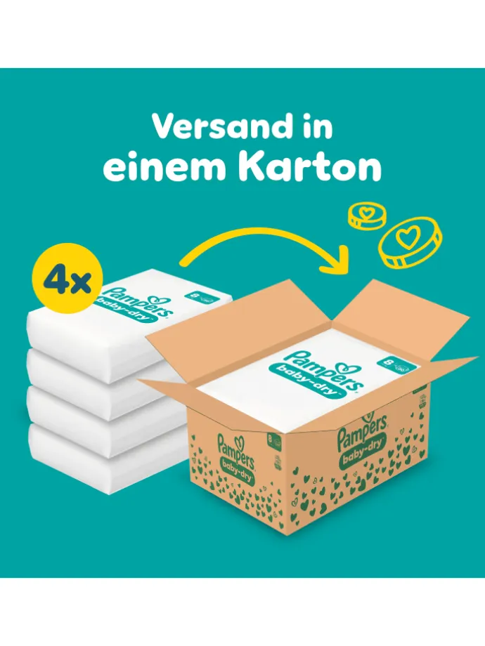 Pampers Baby-Dry Größe 8, 120 Windeln, 17kg+