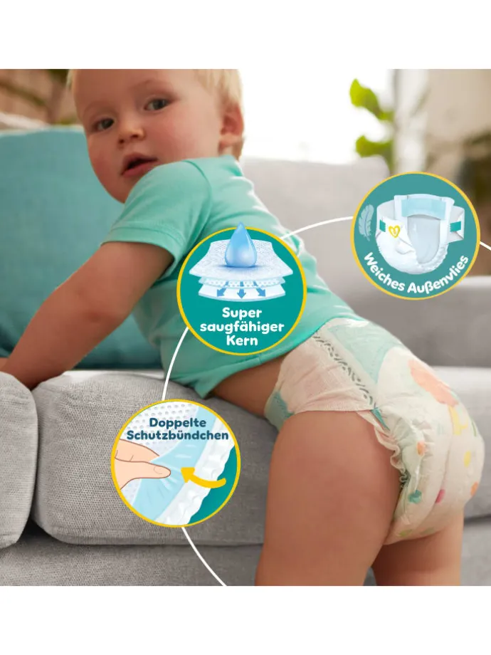 Pampers Baby-Dry Größe 8, 120 Windeln, 17kg+