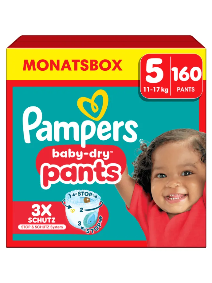 Pampers Baby-Dry Pants Größe 5, 160 Windeln, 11kg-17kg