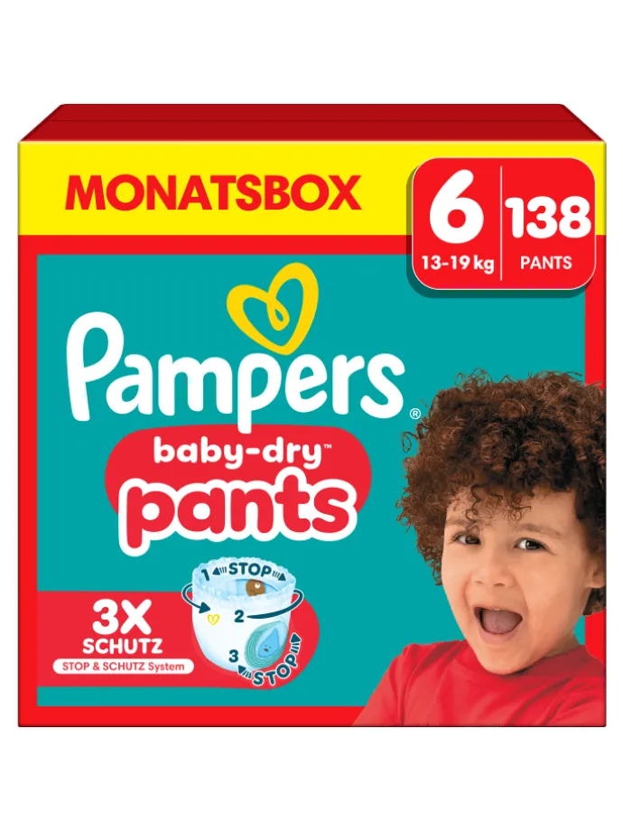 Pampers Baby-Dry Pants Größe 6, 138 Windeln, 13kg-19kg