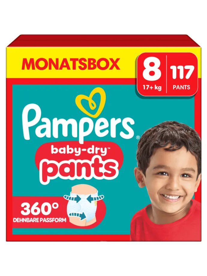 Pampers Baby-Dry Pants Größe 8, 117 Windeln, 17kg+