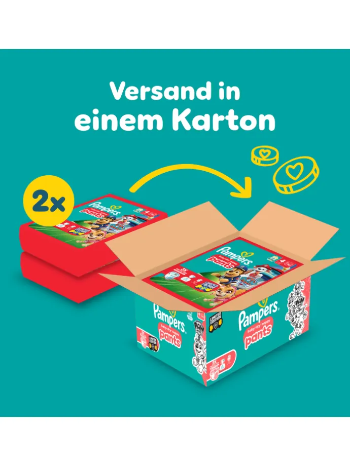 Pampers Baby-Dry Pants Paw Patrol Edition Größe 4, 180 Windeln, 9kg-15kg