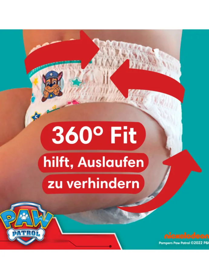 Pampers Baby-Dry Pants Paw Patrol Edition Größe 4, 180 Windeln, 9kg-15kg