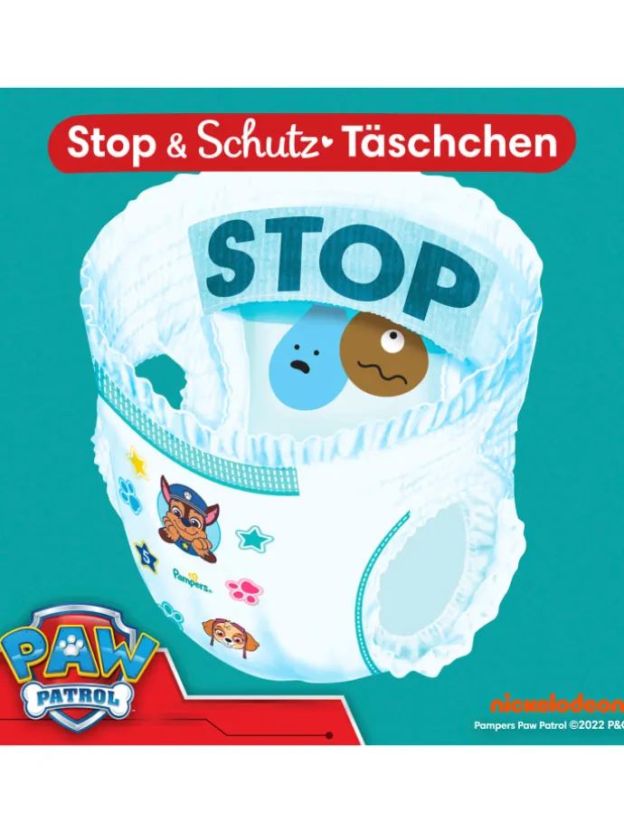 Pampers Baby-Dry Pants Paw Patrol Edition Größe 4, 180 Windeln, 9kg-15kg