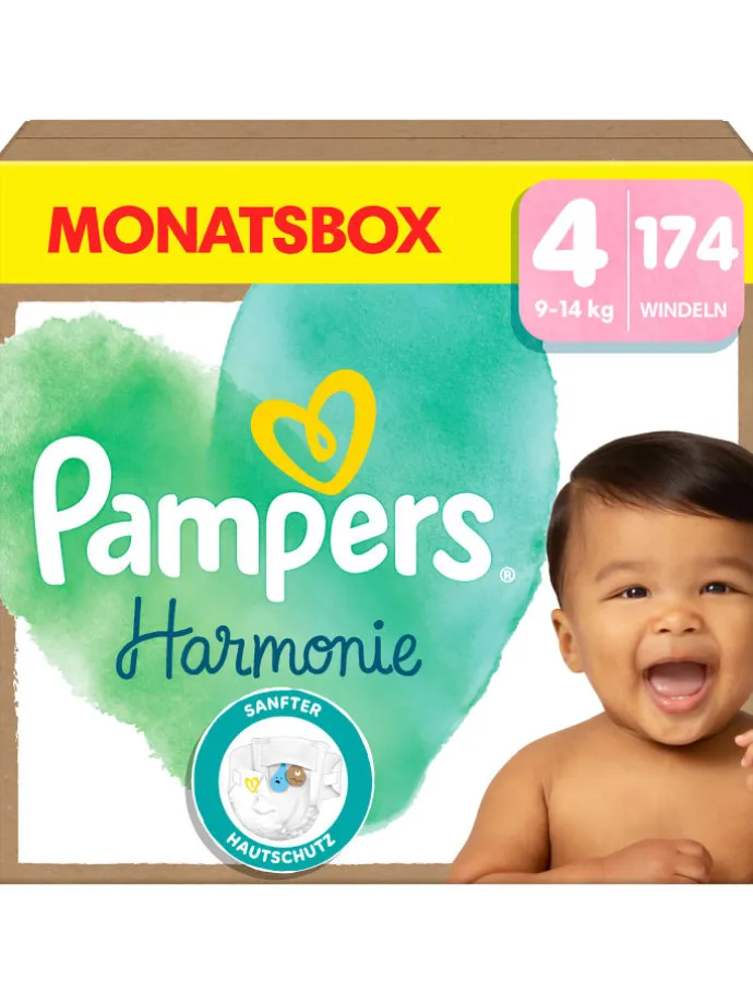 Pampers Harmonie Windeln Größe 4, 174 Windeln, 9kg-14kg