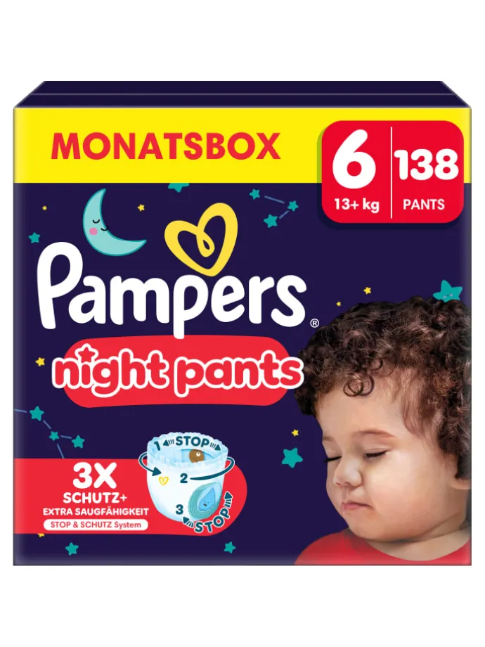 Pampers Night Pants Größe 6, 138 Windeln, 13kg+