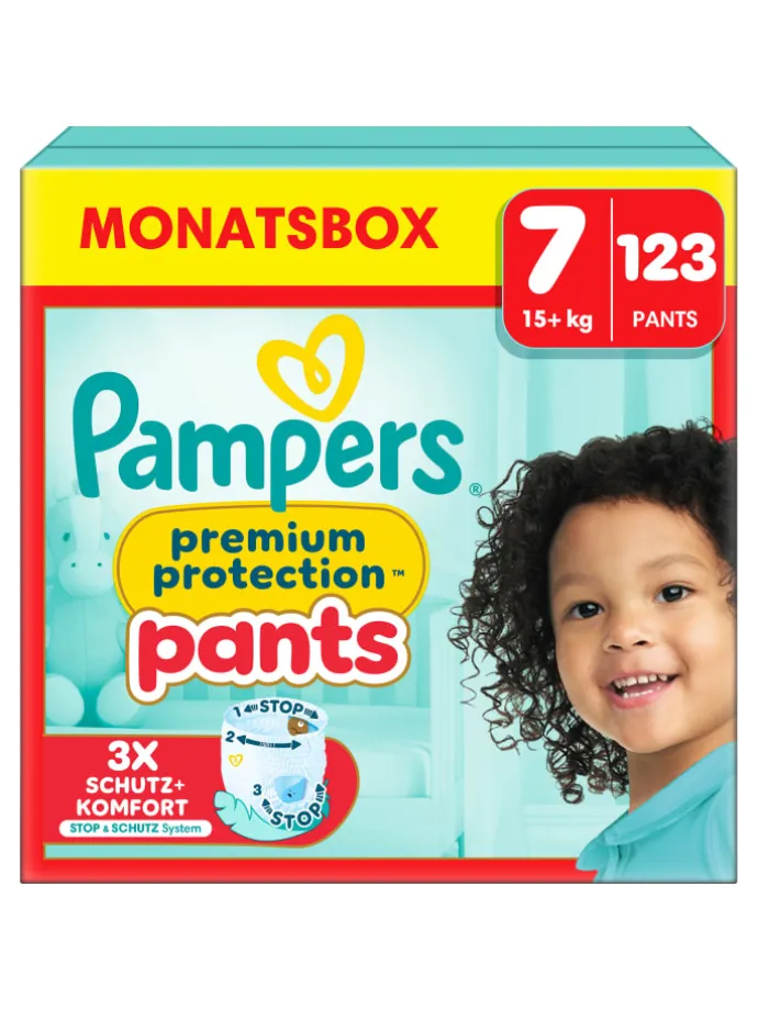 Pampers Premium Protection Pants Größe 7, 123 Windeln, 15kg+