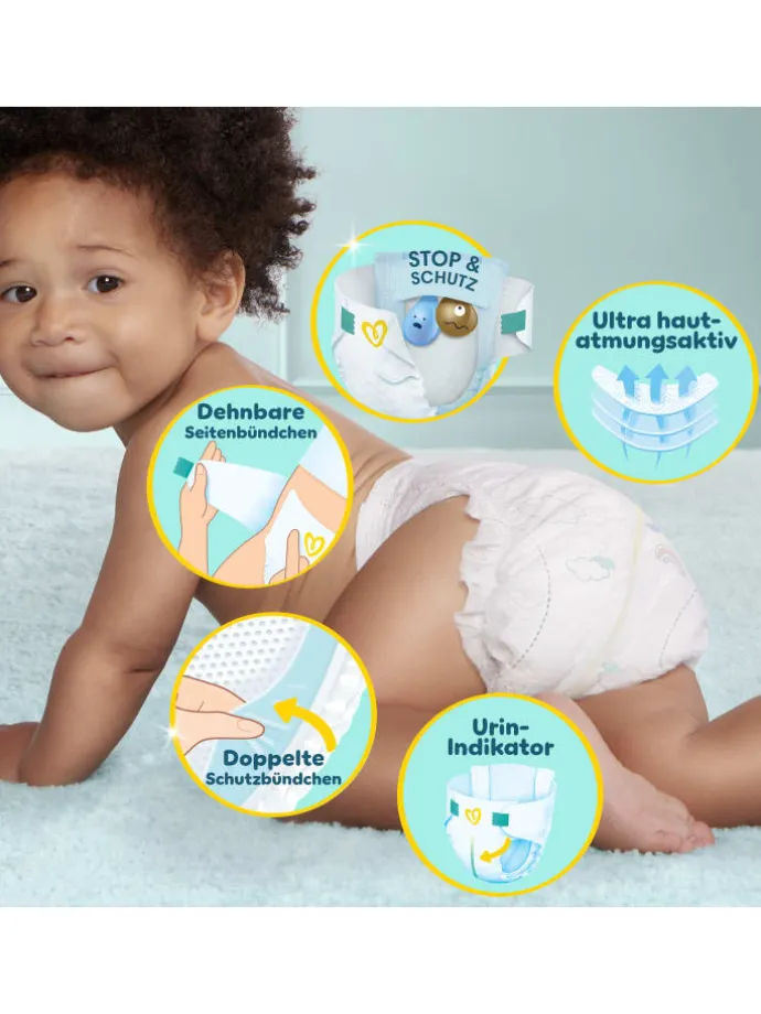 Pampers Premium Protection Größe 3, 204 Windeln, 6kg-10kg