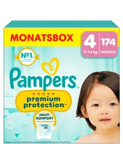 Pampers Premium Protection Größe 4, 174 Windeln, 9kg-14kg