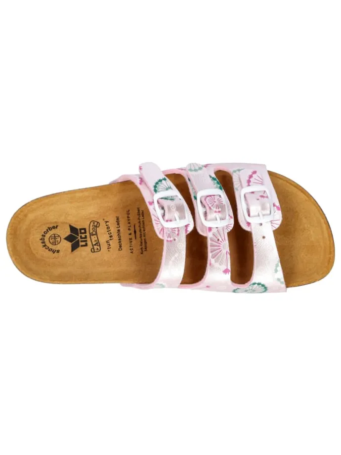 Pantolette "Bioline Flower Kids" in Rosa