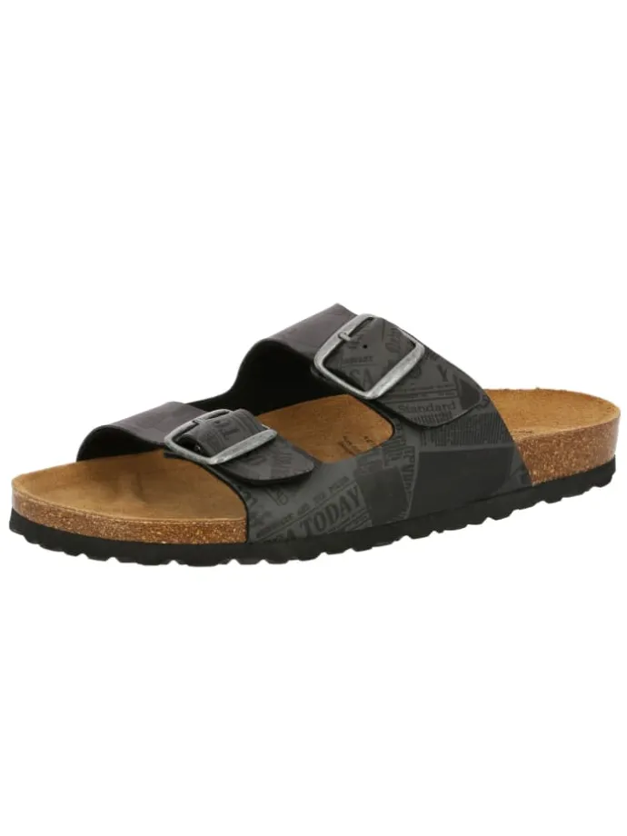 Pantolette "Bioline Print" in Schwarz